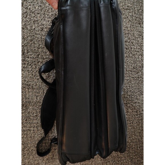 Tumi Alpha Tpass Black Expandable Leather Briefcase Carryon Bag Strap - Picture 5 of 15